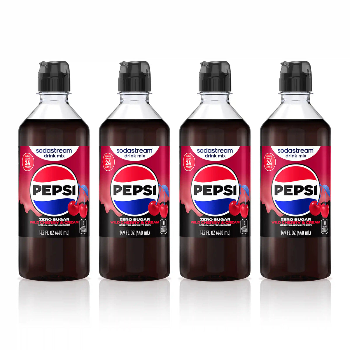 Sodastream Pepsi® Wild Cherry & Cream Zero Sugar 4 Pack Drink Mix 4 x 440ml