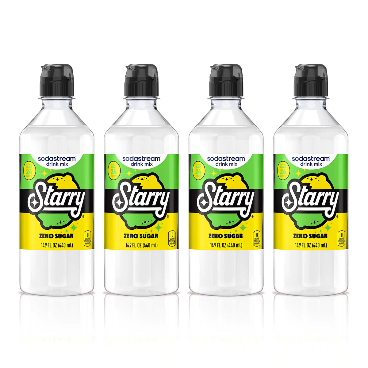 Sodastream STARRY® Lemon Lime Zero Sugar Drink Mix 4 Pack 440ml