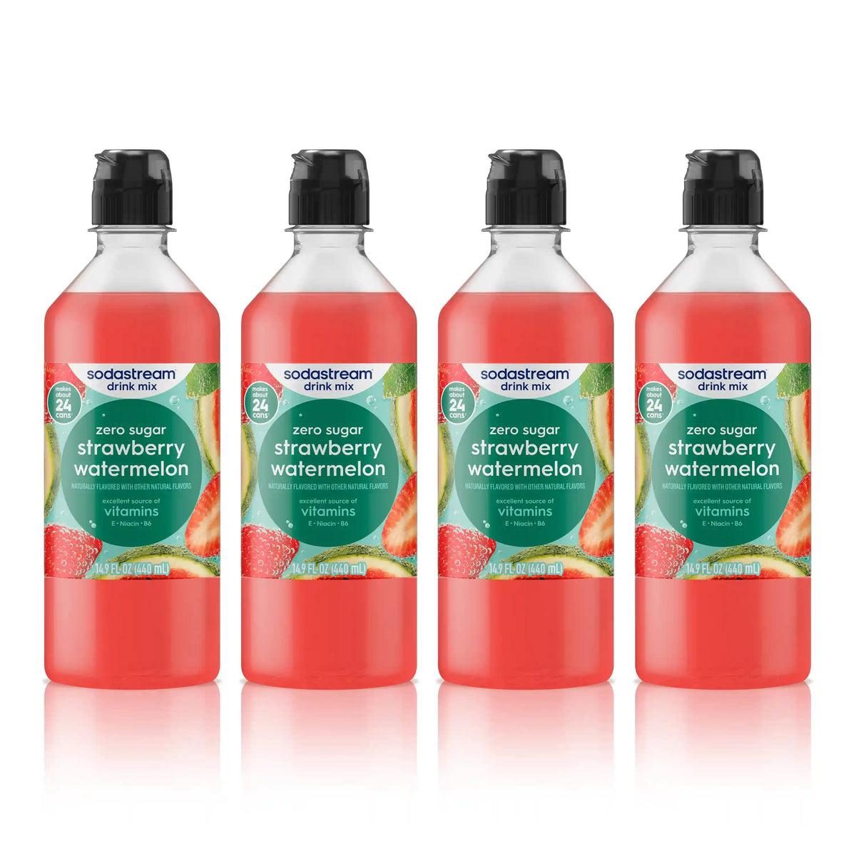 Sodastream Classics® Strawberry & Watermelon Zero Sugar Drink Mix 4 Pack 440ml