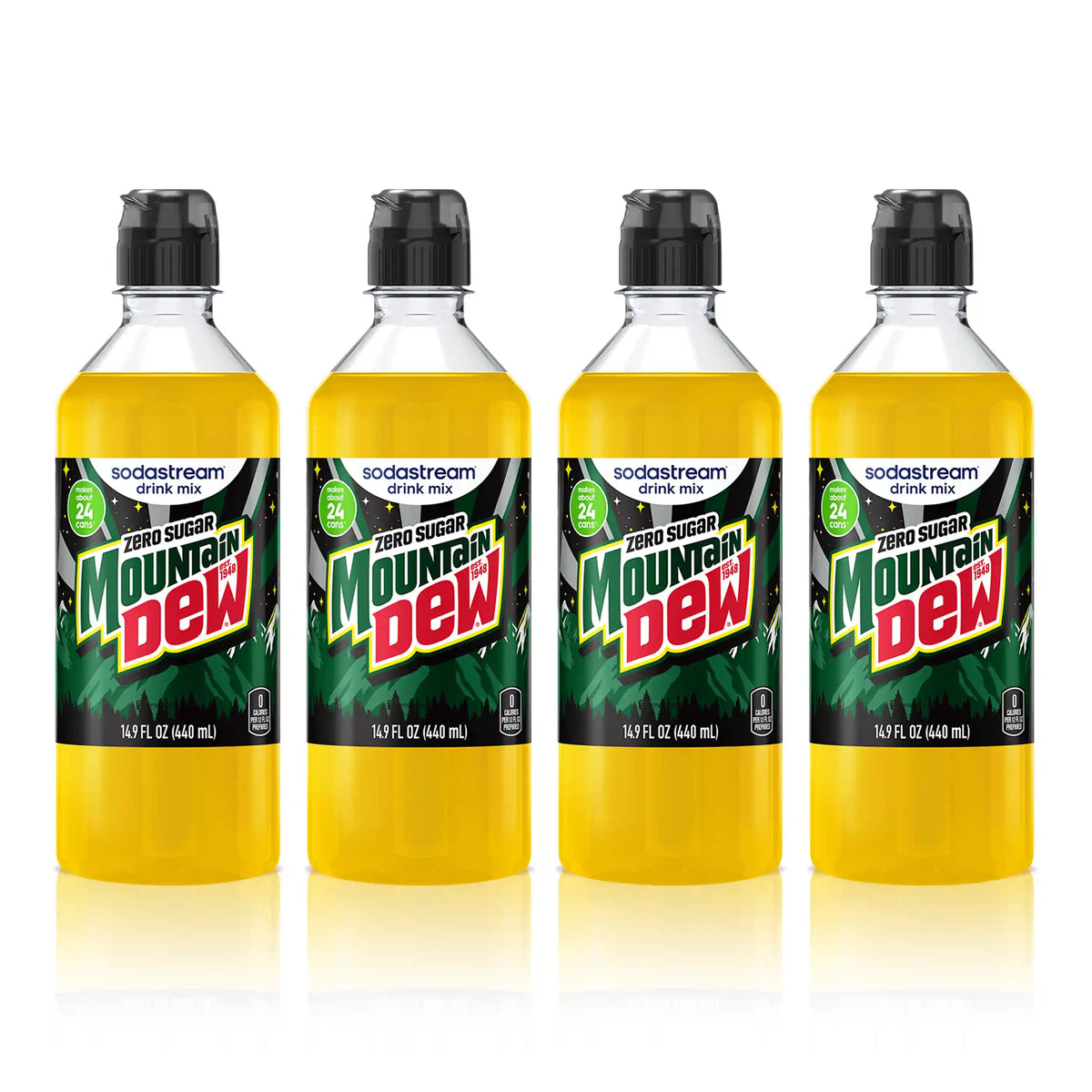 Sodastream MTN DEW Zero Sugar Drink Mix 4 Pack 440ml
