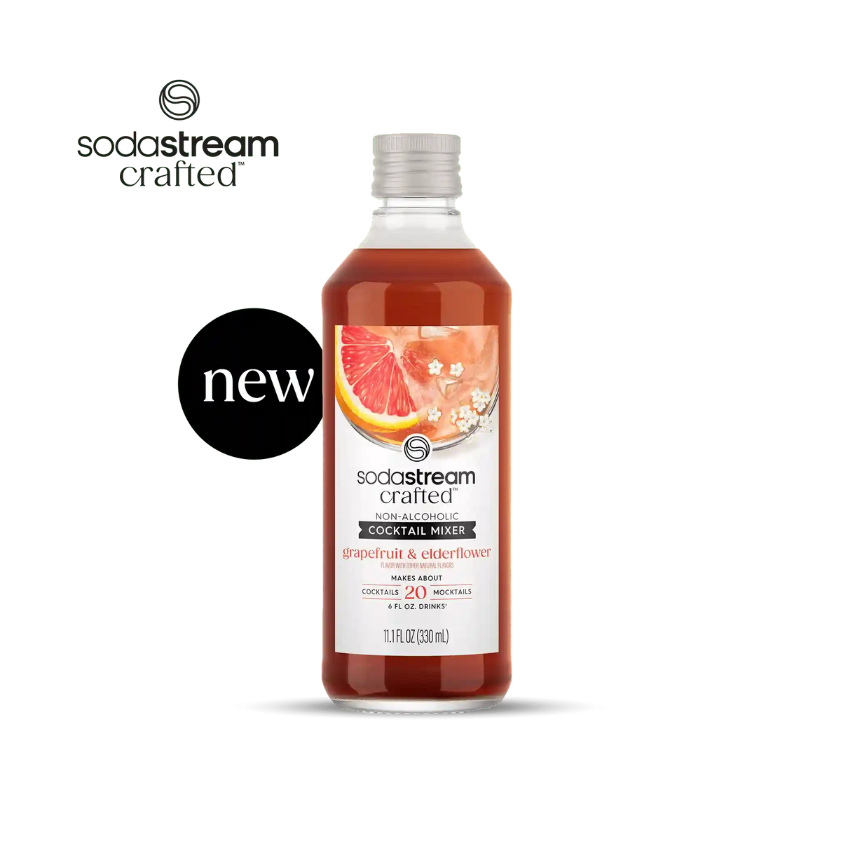 Sodastream Crafted® Mixers Grapefruit & Elderflower Cocktail Mixer 330ml